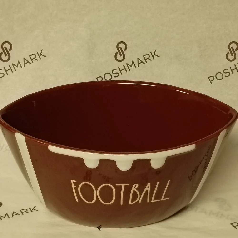Football Party Serving Snack Bowl Ceramic Football Shape Bowl